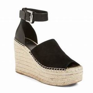 Marc Fisher LTD Adalyne Platform Black Suede Wedge